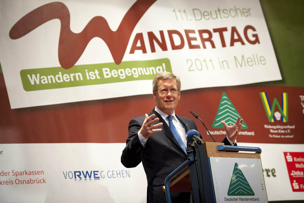 Bundespräsident Christian Wulff sprach beim 111. Deutschen Wandertag in Melle